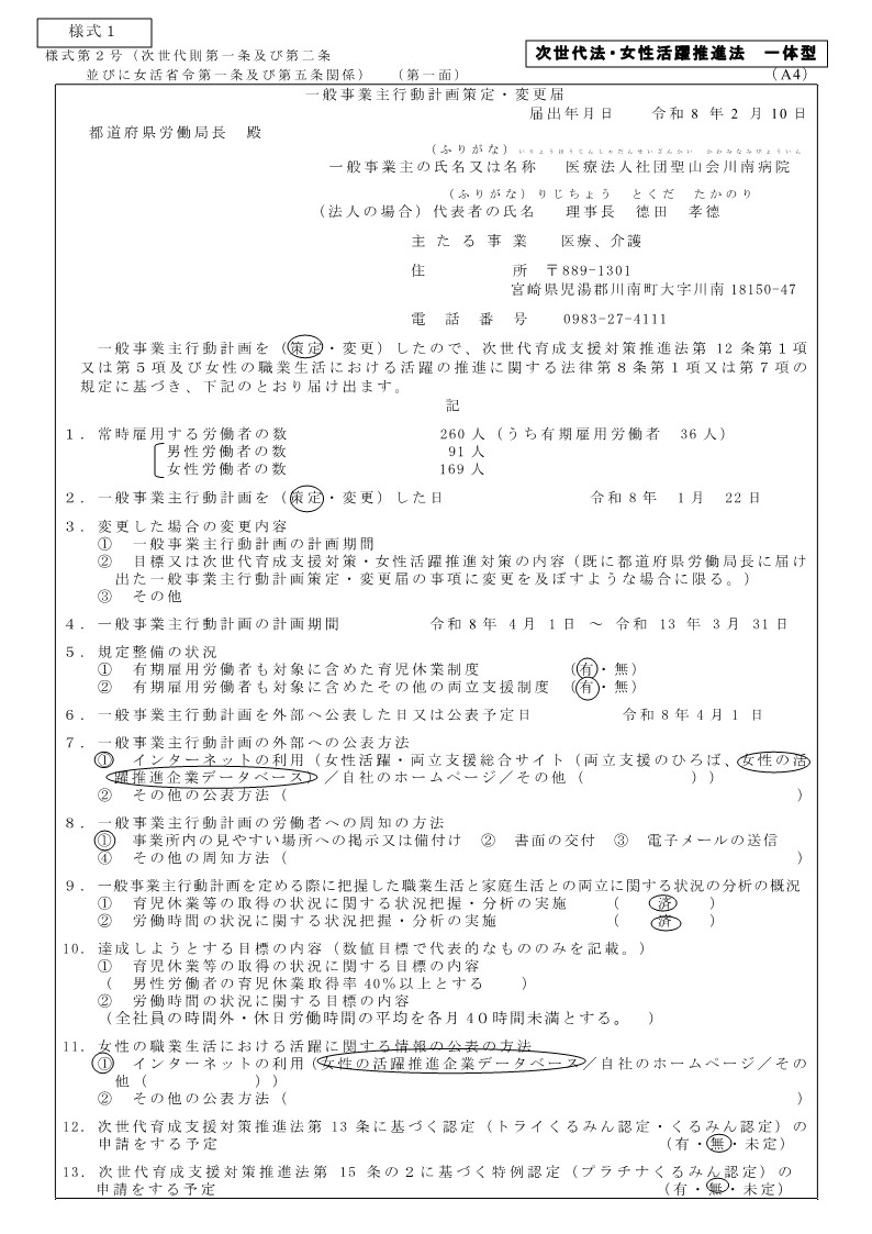 川南病院女性活躍推進計画